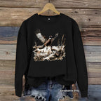 Pheasant Print Crewneck Fleece Sweatshirt