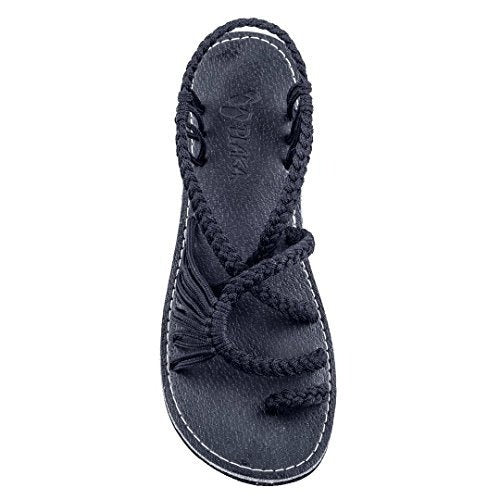 Braided Cord Strappy Flat Sandals