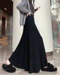 Long Pleated Knit Skirt