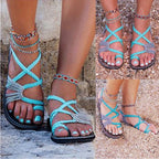 Braided Cord Strappy Flat Sandals