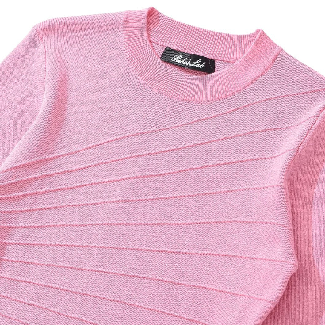 Diagonal Rib Mock Neck Bodysuit