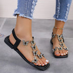 Butterfly Rhinestone Slingback Flats