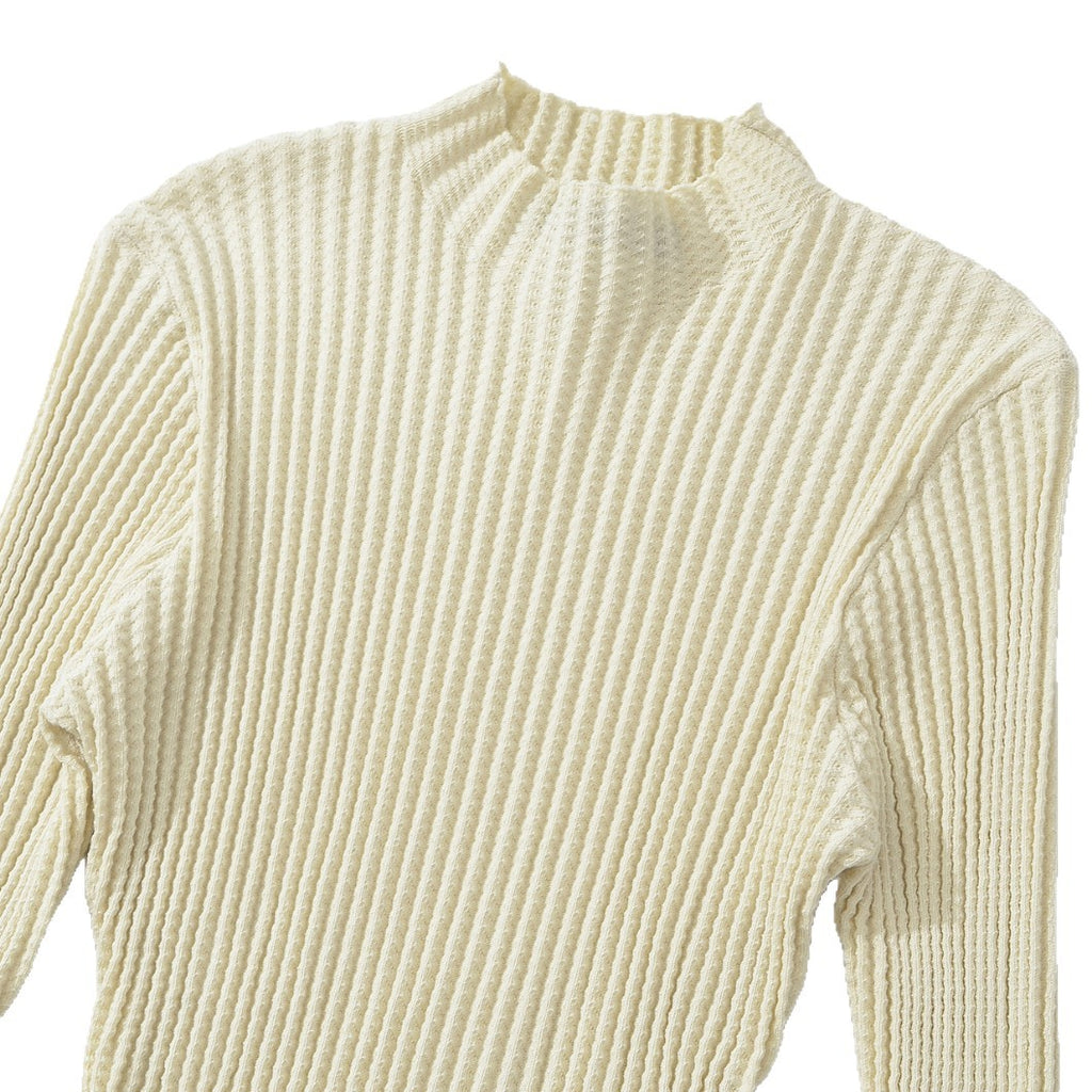 Textured Rib Mock Neck Bodysuit