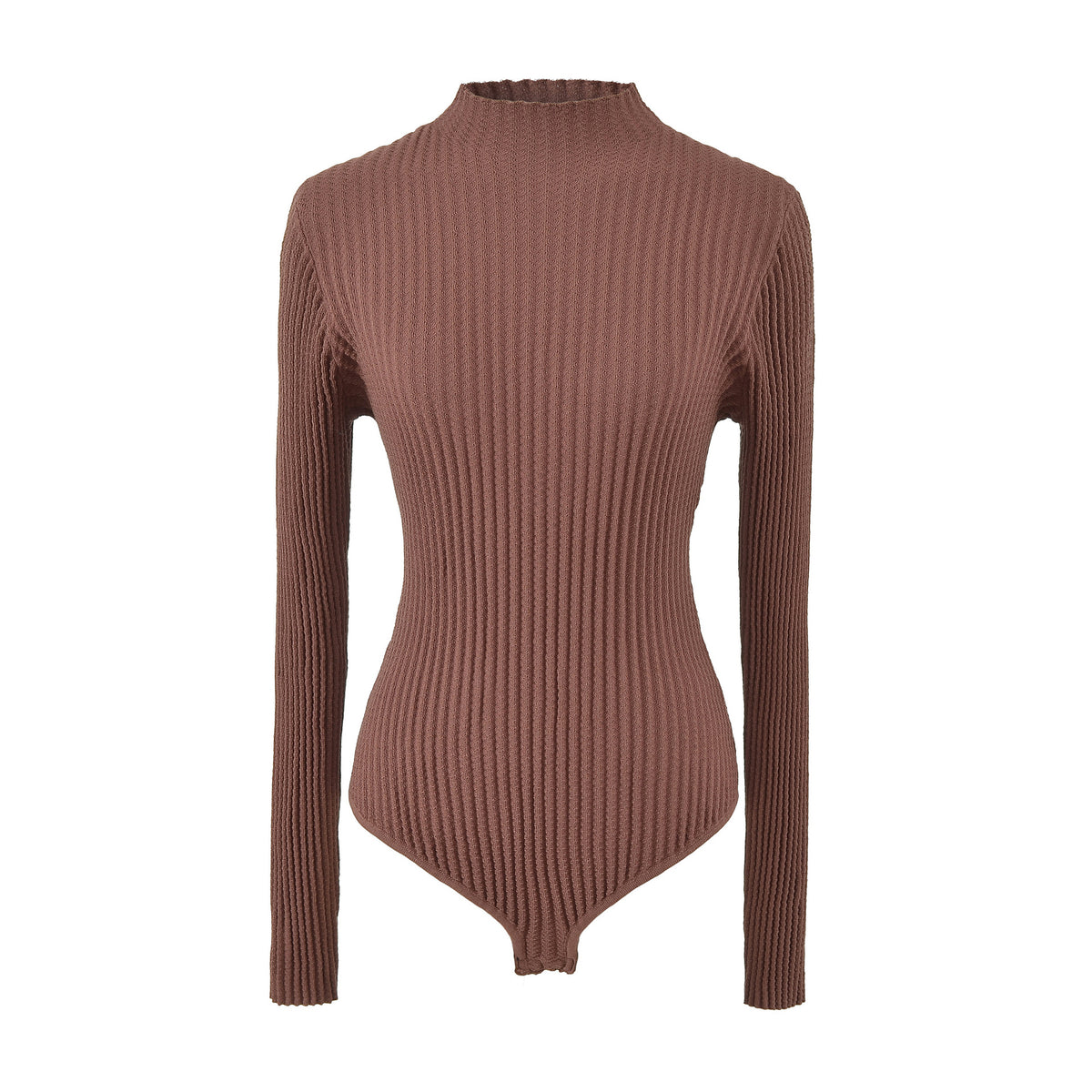 Textured Rib Mock Neck Bodysuit