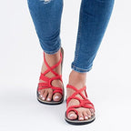 Braided Cord Strappy Flat Sandals