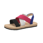 Crisscross Stretch Strap Flat Sandals
