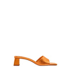 Metallic Square Toe Heeled Mules