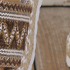 Embroidered Band Espadrille Platform Slides