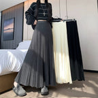 Long Pleated Knit Skirt