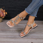 Butterfly Rhinestone Slingback Flats
