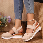 Closed Toe Slingback Espadrille Wedges