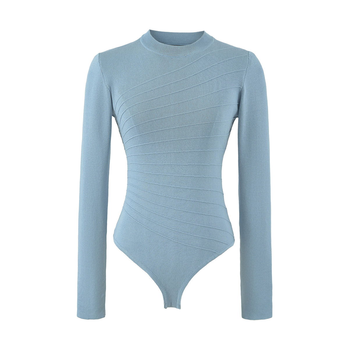 Diagonal Rib Mock Neck Bodysuit