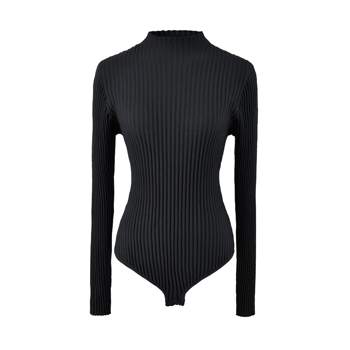 Textured Rib Mock Neck Bodysuit